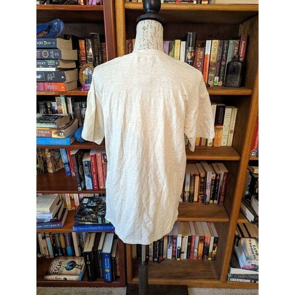 HEATHER ivory silk and knit t shirt with beaded birds sz s euc - Picture 3 of 7